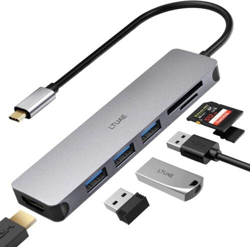 Hub USB C, 7 En 1 Adaptador USB C Hub a HDMI 4K