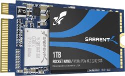 SABRENT 2242 M.2 NVMe SSD 1TB, SSD Interno 2500 MB/s de Lectura, 42 mm PCIe 3.0 X4, Unidad de Estado sólido Interno, Alto Rendimiento Compatible con Todos los PCs, NUCs y portátiles (SB-1342-1TB)